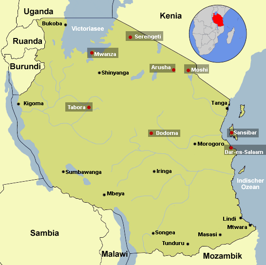Map Tansania