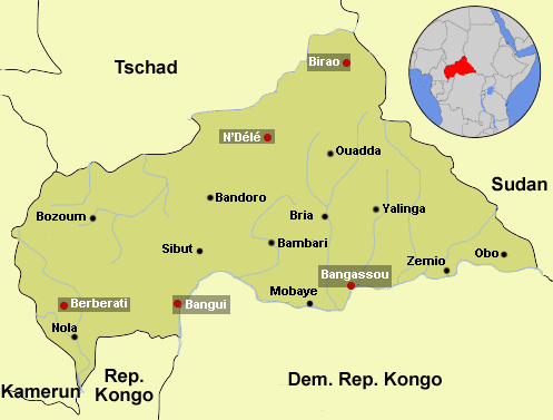 Map Zentralafrikanische Republik