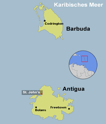Map Antigua und Barbuda