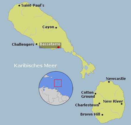 Map <meta name="description" content="Klimatabelle und Klimadiagramm aus St. Kitts & Map St. Kitts Nevis
