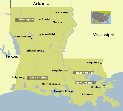 Map Louisiana