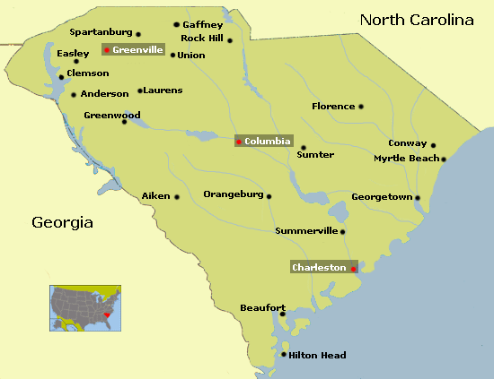 Map  South Carolina