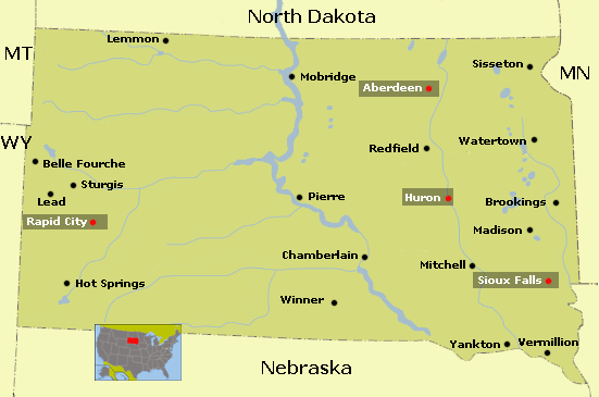Map South Dakota