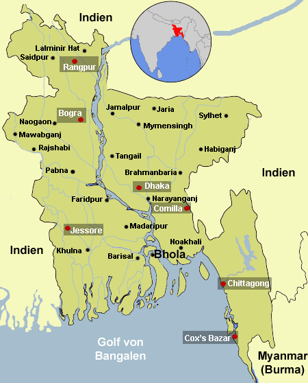 Map Karte Bangladesh