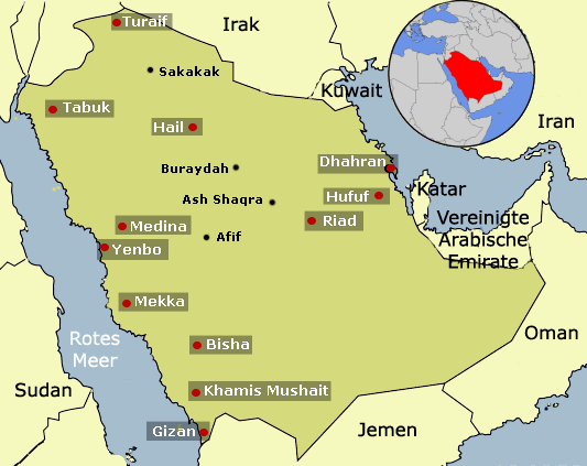 Map Saudi Arabien
