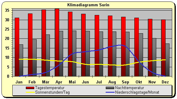 Klimadiagramm Surin