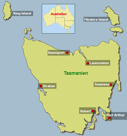 Map of Tasmanien