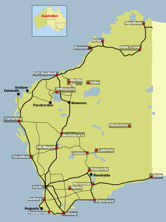 Map Western Australia