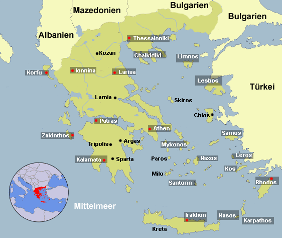 Map Griechenland