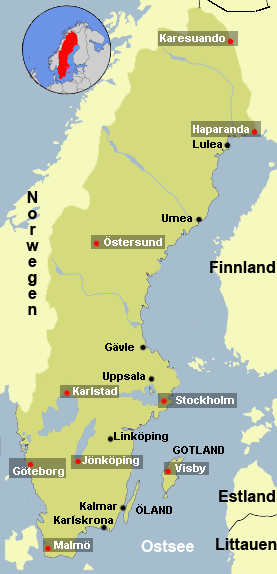 Map Schweden