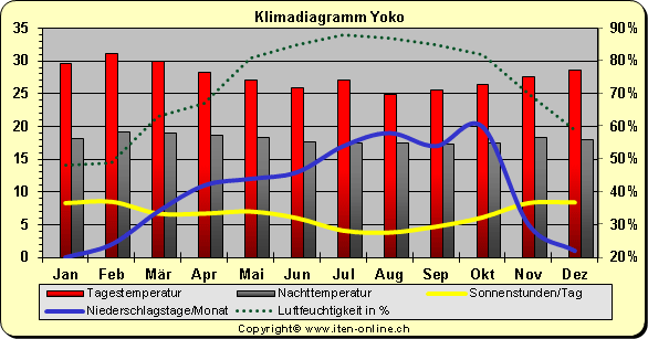 Klimadiagramm Yoko