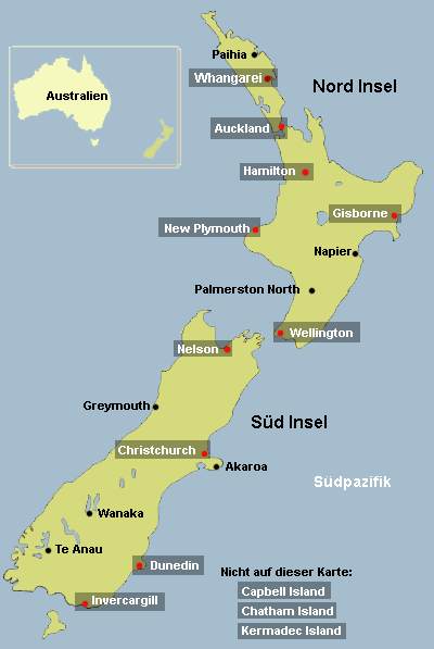 Map Neuseeland
